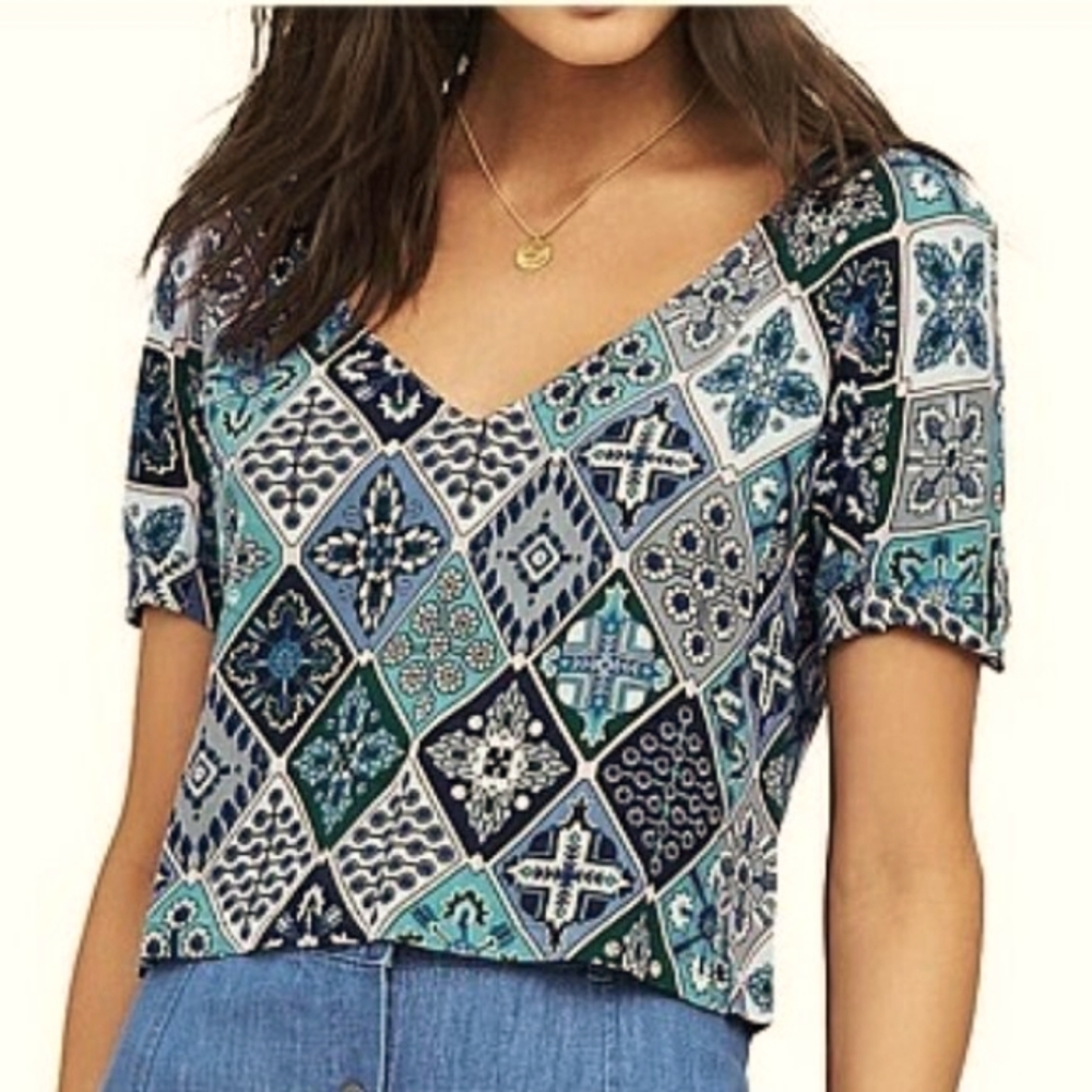 TIGERLILY Juju Boho Patchwork Blue Crop Top NWT RRP$130 - Picture 10 of 15